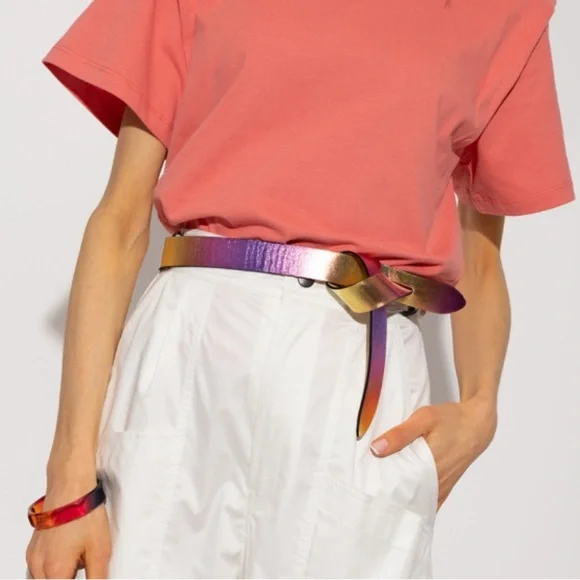 NWT Isabel Marant PINK ‘Lecce’ metallic belt